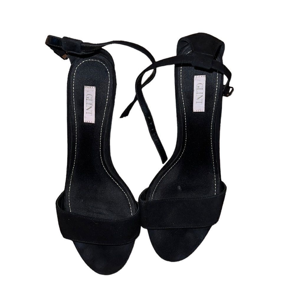 Glint Suede Black Sandals Size 7.5 M